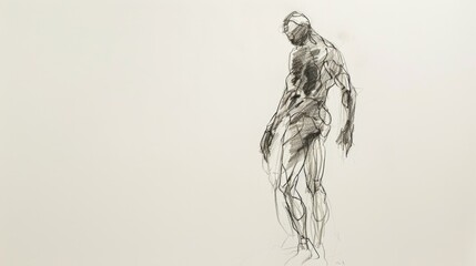 A single drawing of a human figure, against a white background.