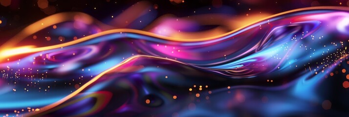 Abstract Swirls of Neon Light and Color