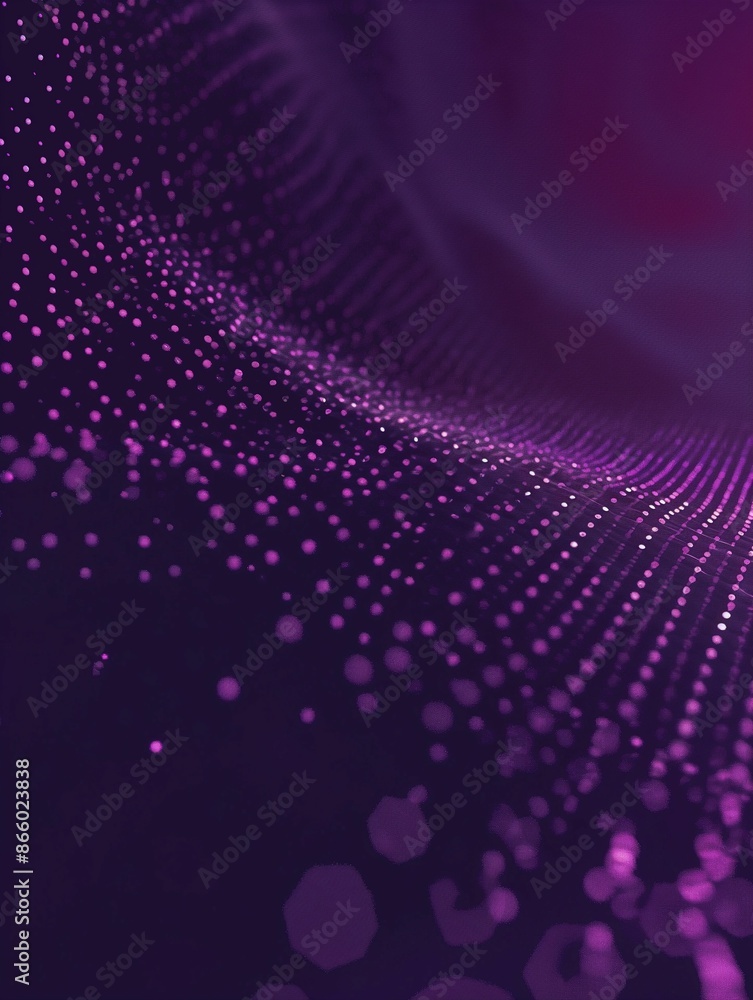 Poster abstract purple particle wave background