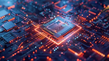 Obraz premium Technology Network Background, Generative AI