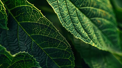 Green tropical plant close-up