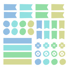 Set of sticky marks, organizer tags, planner stickers, paper sticky notes and more.