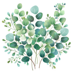 watercolor eucalyptus png on transparent background