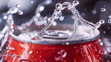 top of aluminium Soda cans with water drops