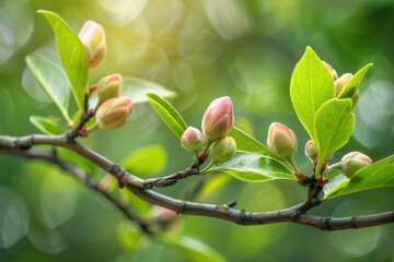 Clove Buds. Still Closed Flower Buds of the Clove Tree with Fresh Green Leaves
