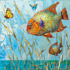 watercolor fish art and illustration