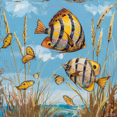 watercolor fish art and illustration