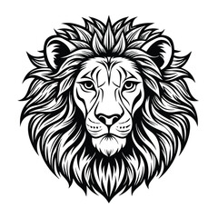 lion head handrawn vector illustration