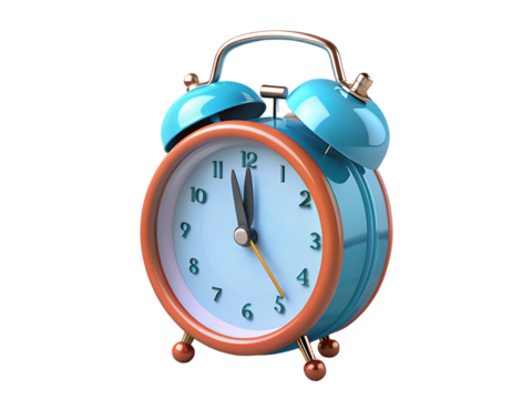 3d alarm clock on white background