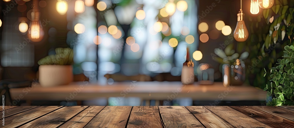 Leinwandbilder empty space on wooden table,interior or home blurred background. - image. with copy space image. pla