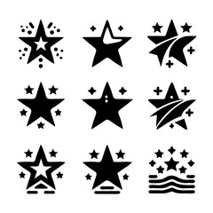 collection of doodle stars, vector illustration