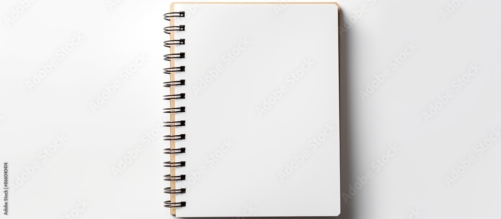 Aufkleber overhead angled view of a spiral notebook with lined pages for writing, studying math or english at 