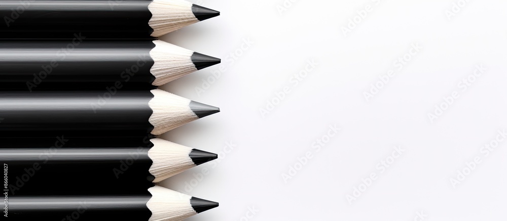 Aufkleber black and white art therapy color pencils with a blank space for an image. with copy space image. pl