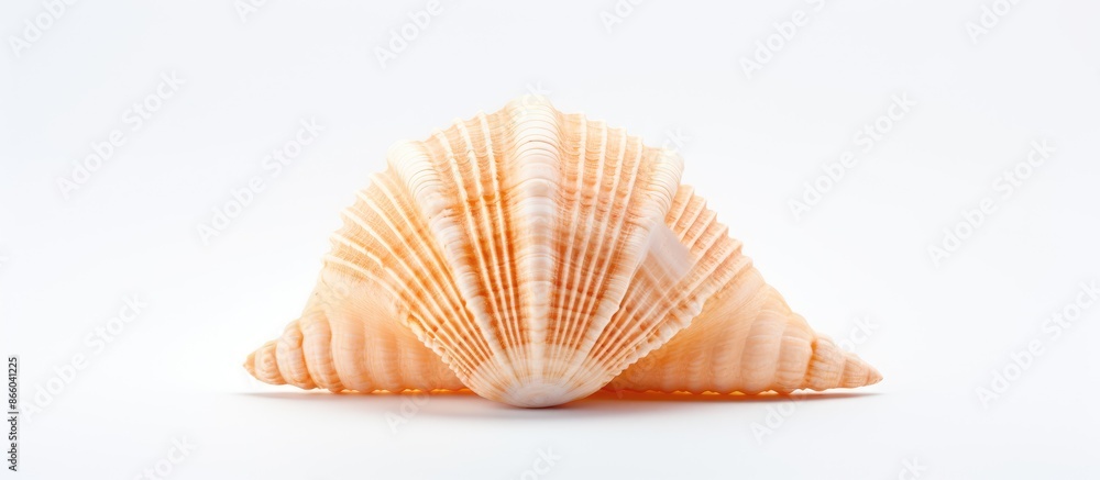 Aufkleber seashell on a white background with copy space image for an article about seashells, ideal for vacat