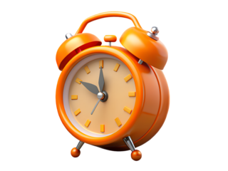 3d alarm clock on white background