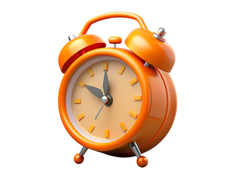 3d alarm clock on white background