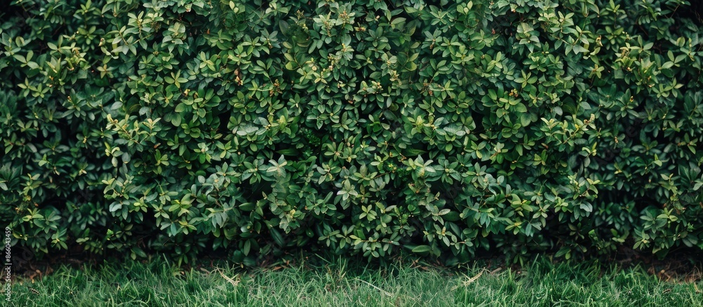 Fototapete evergreen hedge detail in the background of a design with available copy space image.