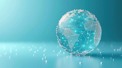 minimalist globe with a blue background