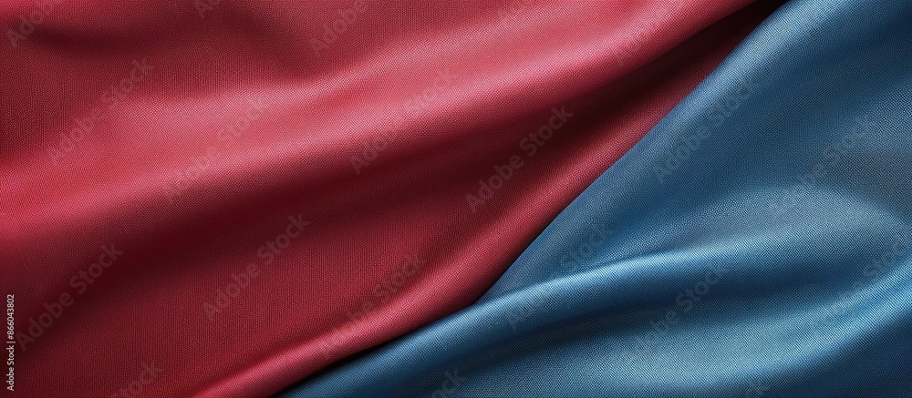 Poster background with red and blue fabric texture, ideal for copy space image.