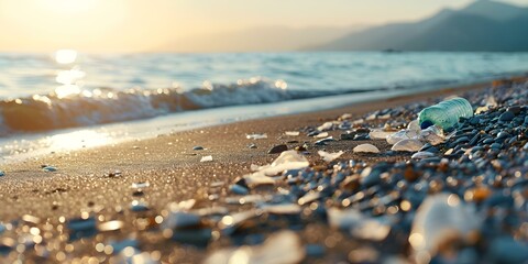 Impact of plastic waste on marine environments. Concept Marine Pollution, Plastic Waste, Ecosystem Degradation, Conservation Efforts, Ocean Sustainability