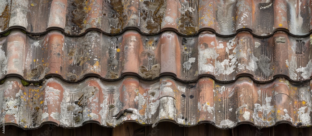 Poster neat arrangement of roof tiles. with copy space image. Place for adding text or design