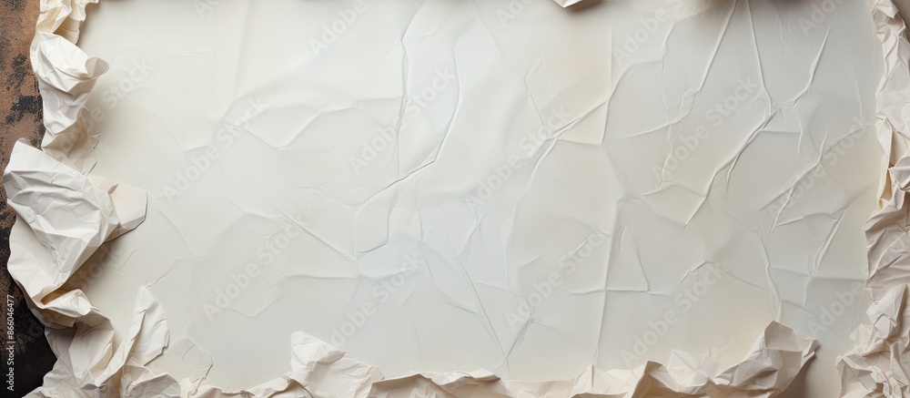 Aufkleber crumpled paper with torn edges, perfect for displaying advertising messages with copy space image.