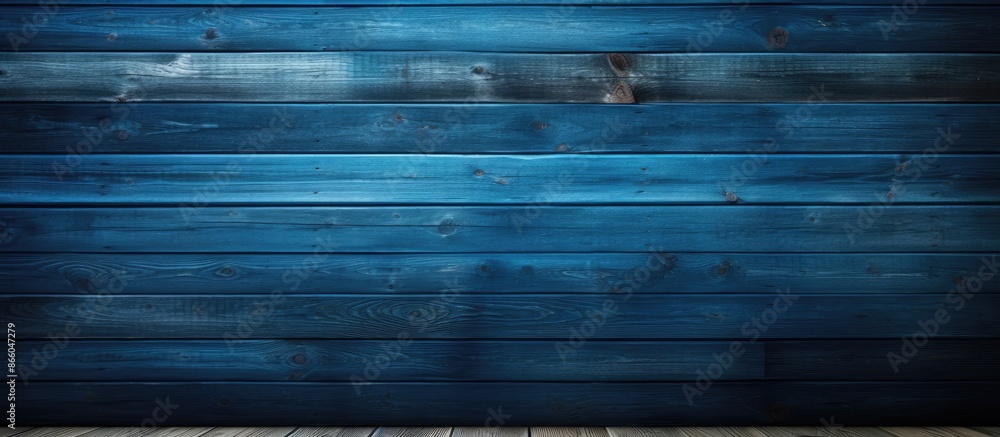 Poster Conceptualize a design theme using a backdrop of blue wooden planks, ideal for showcasing copy space images.