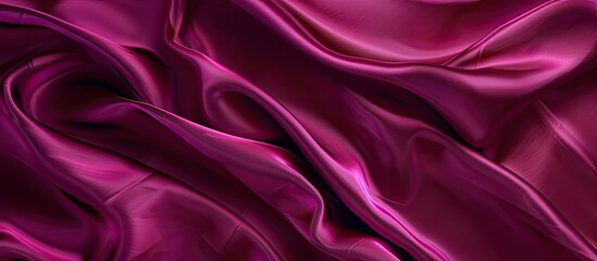Obraz premium Luxurious magenta silk satin background with wavy soft folds providing copy space for text or product. Ideal for Valentine's Day, Christmas, Anniversaries, or Black Friday promotions. Top view for