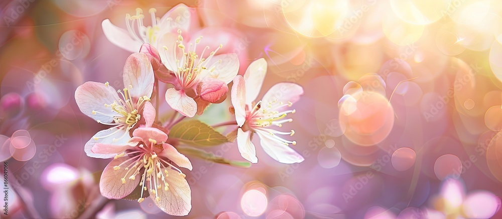 Leinwandbilder soft focus flower on blurred bokeh background with copy space image.