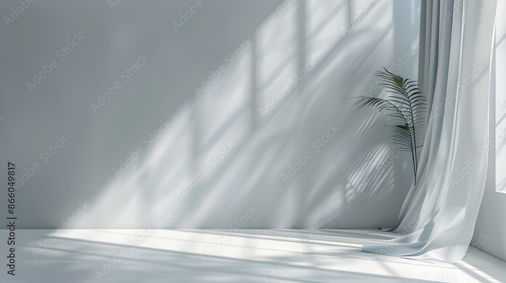 Aufkleber clean light grey studio backdrop with soft shadow for product placement or copy space