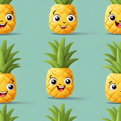 Pineapple Perfection Adorable Clipart in a Perfect line juicy fresh decorative background