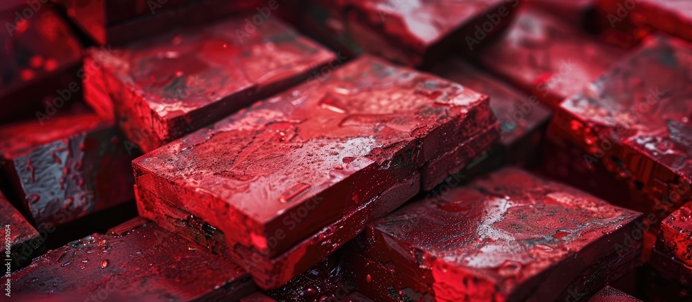 Leinwandbilder red brick that has not been used. with copy space image. Place for adding text or design