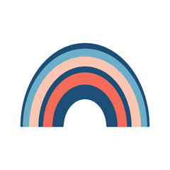 Obraz premium Vector illustrationabstract geometric rainbow composed of blue and coral colors, for design, illustrations, and other creative projects