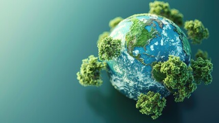 Happy Earth Day 3D Rendering. Celebrate the Importance of Nature and Environmental Protection