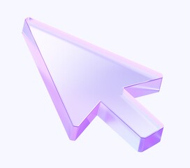 cursor icon with colorful gradient. 3d rendering illustration for graphic design, ui ux design, presentation or background. shape with glass effect	
