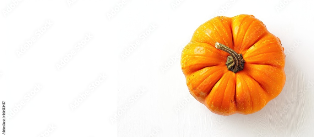 Leinwandbilder top-view flat lay of a pumpkin isolated on a white background with ample copy space for text or imag