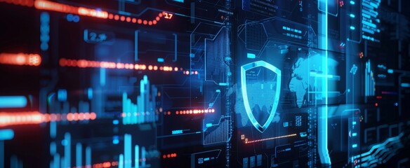 authentication login or cybersecurity fingerprint and secure online connection of professional trading or financial personal electronic banking account, wide futuristic 
