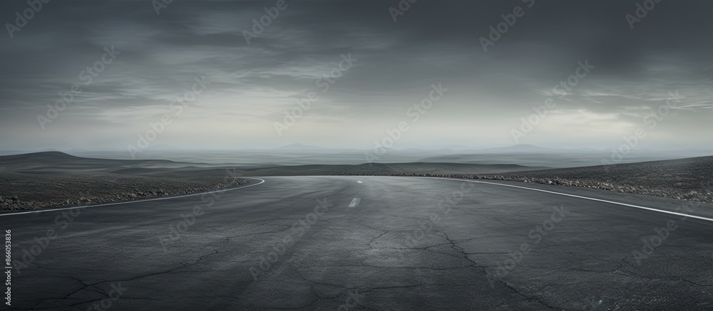 Poster asphalt road section depicted in a copy space image.
