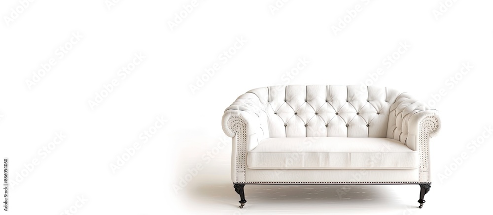Poster Isolated couch over white background. with copy space image. Place for adding text or design