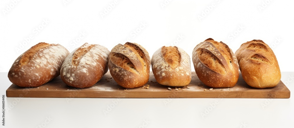 Leinwandbilder Bread displayed with a white backdrop, suitable for adding copy space image.