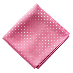 pink polka dot handkerchief on transparent background
