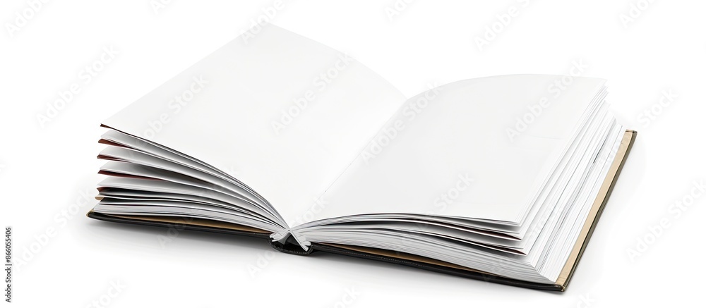 Poster Sketchbook with pristine white pages perfect for drawings, with ample copy space image.
