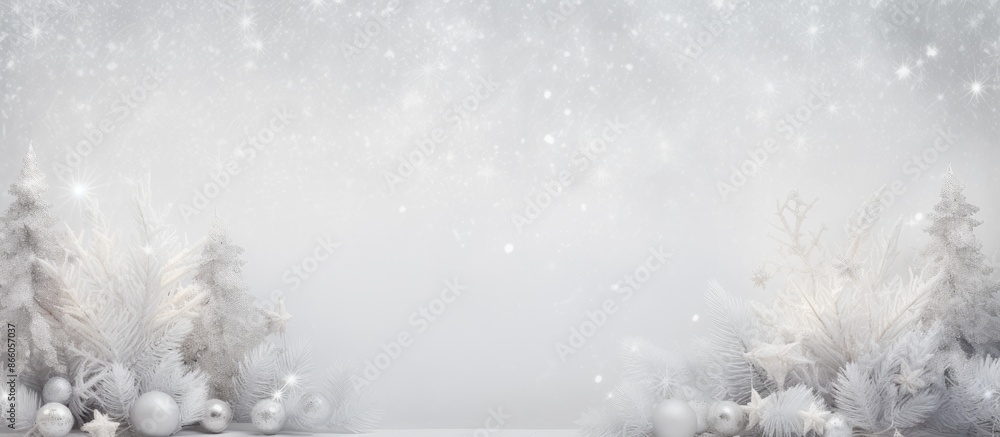 Poster white cardboard or a white cement wall serves as a textured background for a christmas festival-them