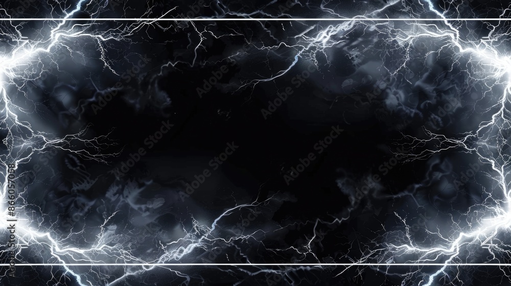 Aufkleber cool border lightning frame with energetic design element