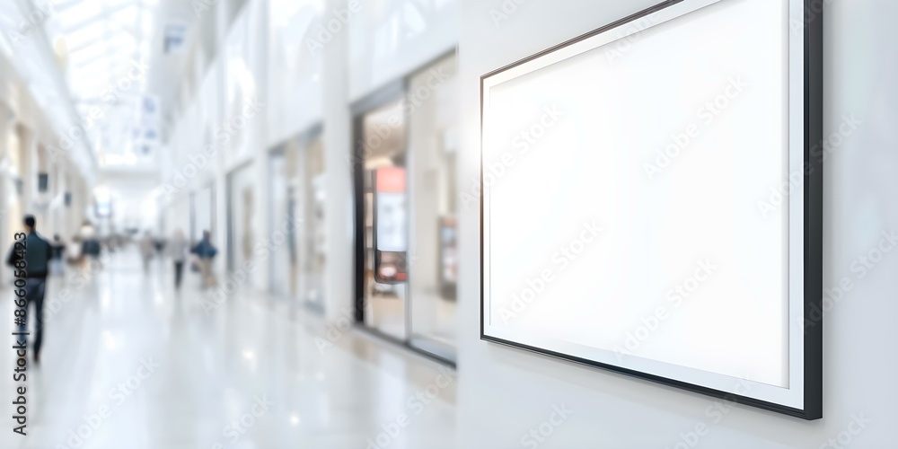 Poster creating a product ad mockup board for shopping mall display using design software. concept graphic 