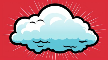 Fun and colorful Pop Art Cloud Bubble for creative projects.