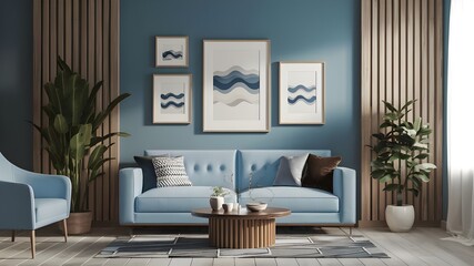 Modern luxury interior designs. Empty painted wall for mockup.Accent furniture and a blank background.Interior trend 2024 year Modern luxury apricot room interior home designs. Mockup wall, Mockups