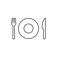 Fork, Knife, Plate. Easy editable vector design.