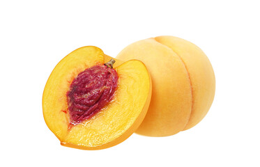 黄金桃のイラスト リアル 白バック