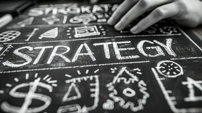 Hand Writing Strategy on Chalkboard